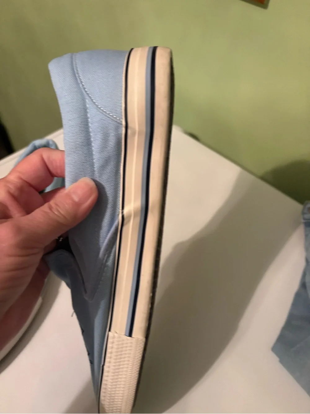 Forever Collectibles Light Blue Canvas Slip-On Loafers with White UNC Logo